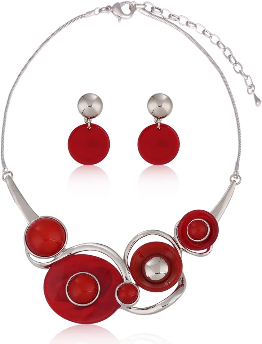 Green Floral Imitation Jewellery Set, Necklace and Earrings - Image 27