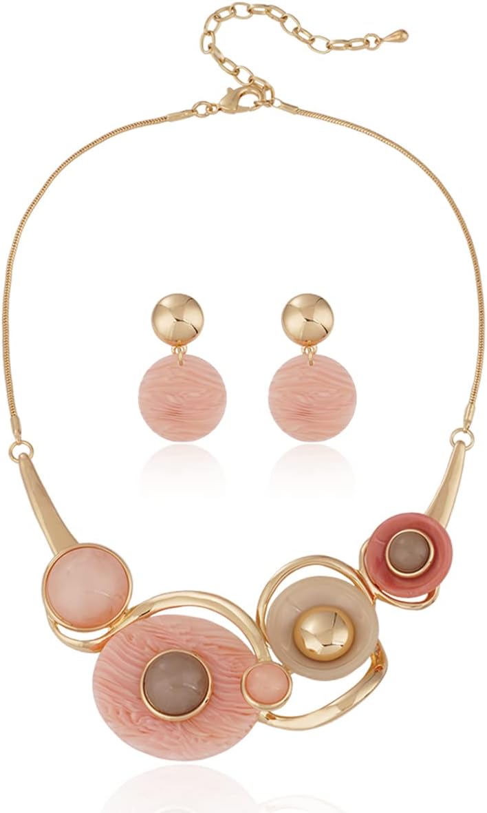 Green Floral Imitation Jewellery Set, Necklace and Earrings - Image 13