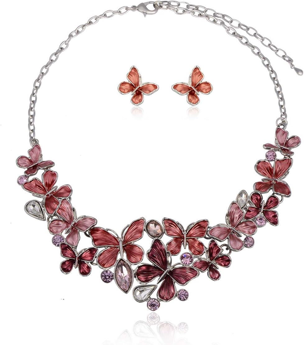 Green Floral Imitation Jewellery Set, Necklace and Earrings - Image 26