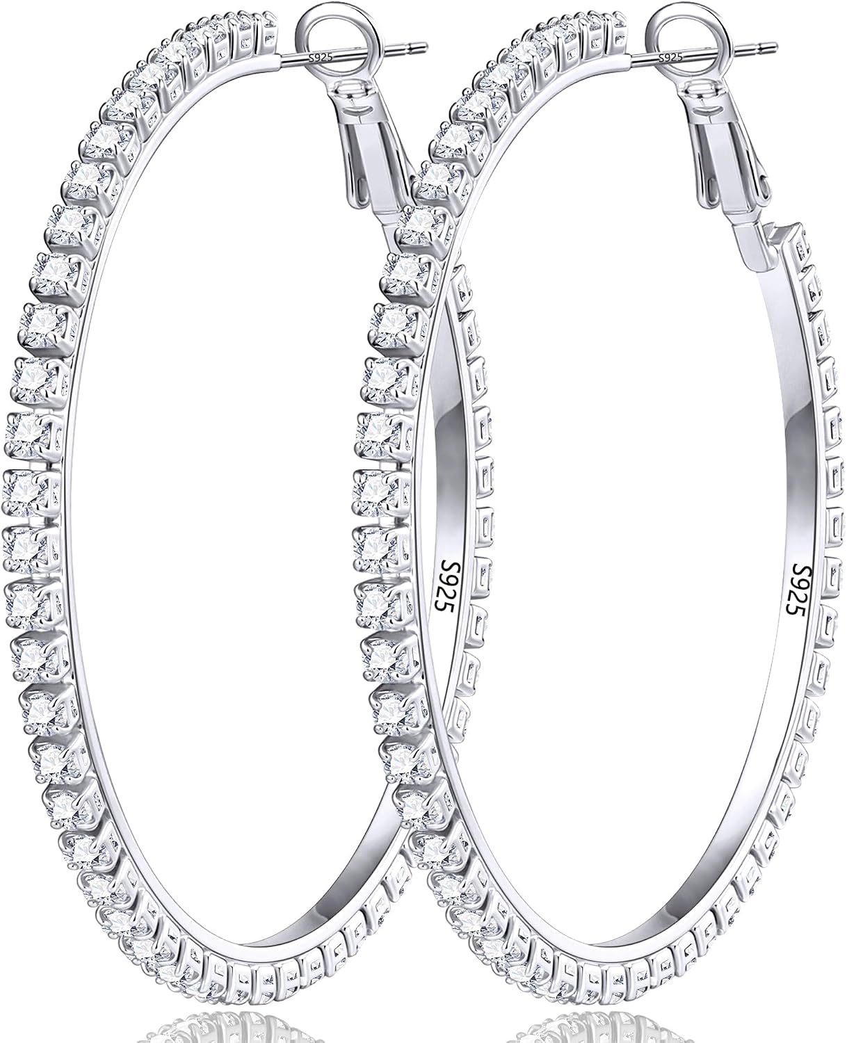 Gold Plated Cubic Zirconia Hoop Earrings, One Pair - Image 10