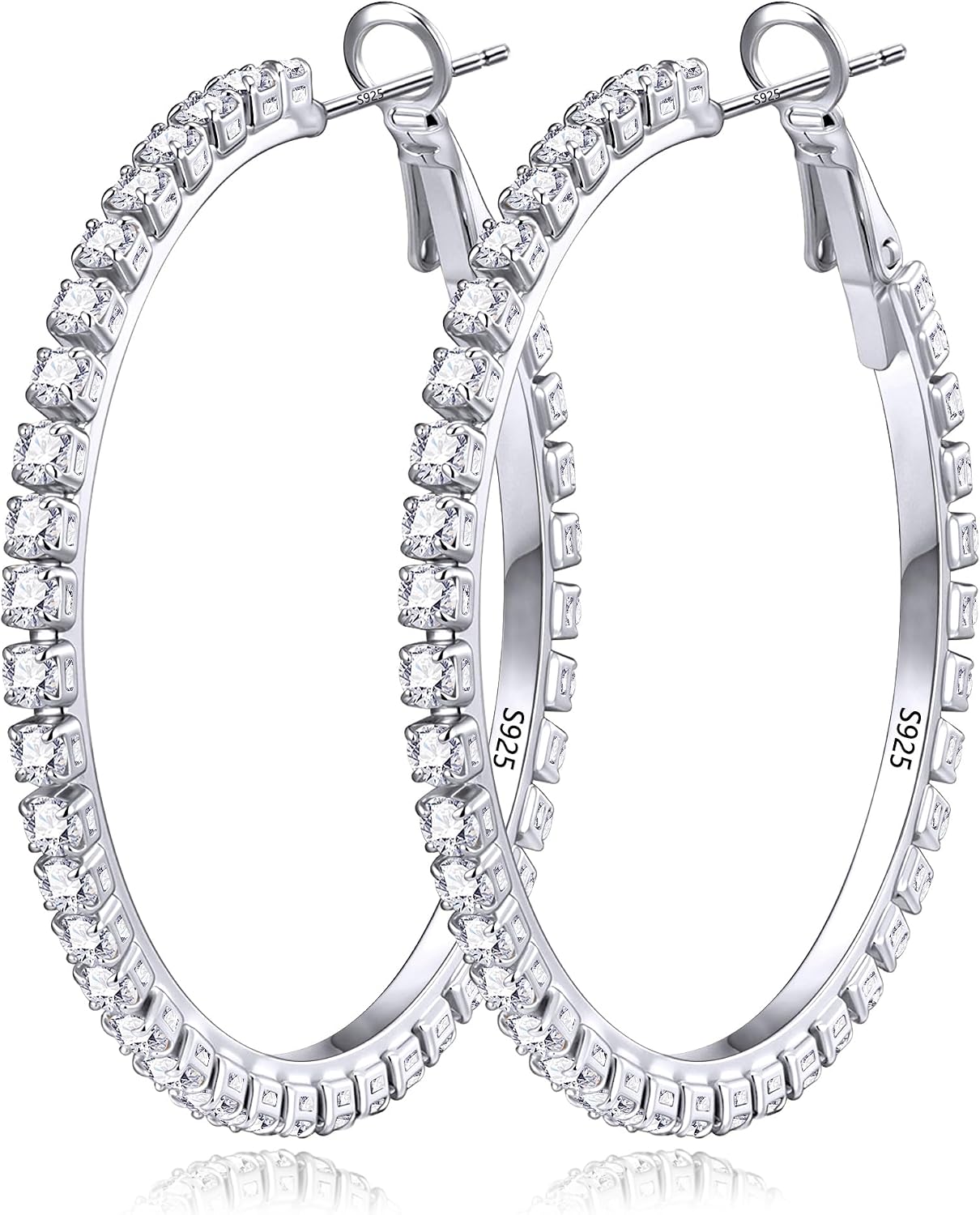 Gold Plated Cubic Zirconia Hoop Earrings, One Pair - Image 8