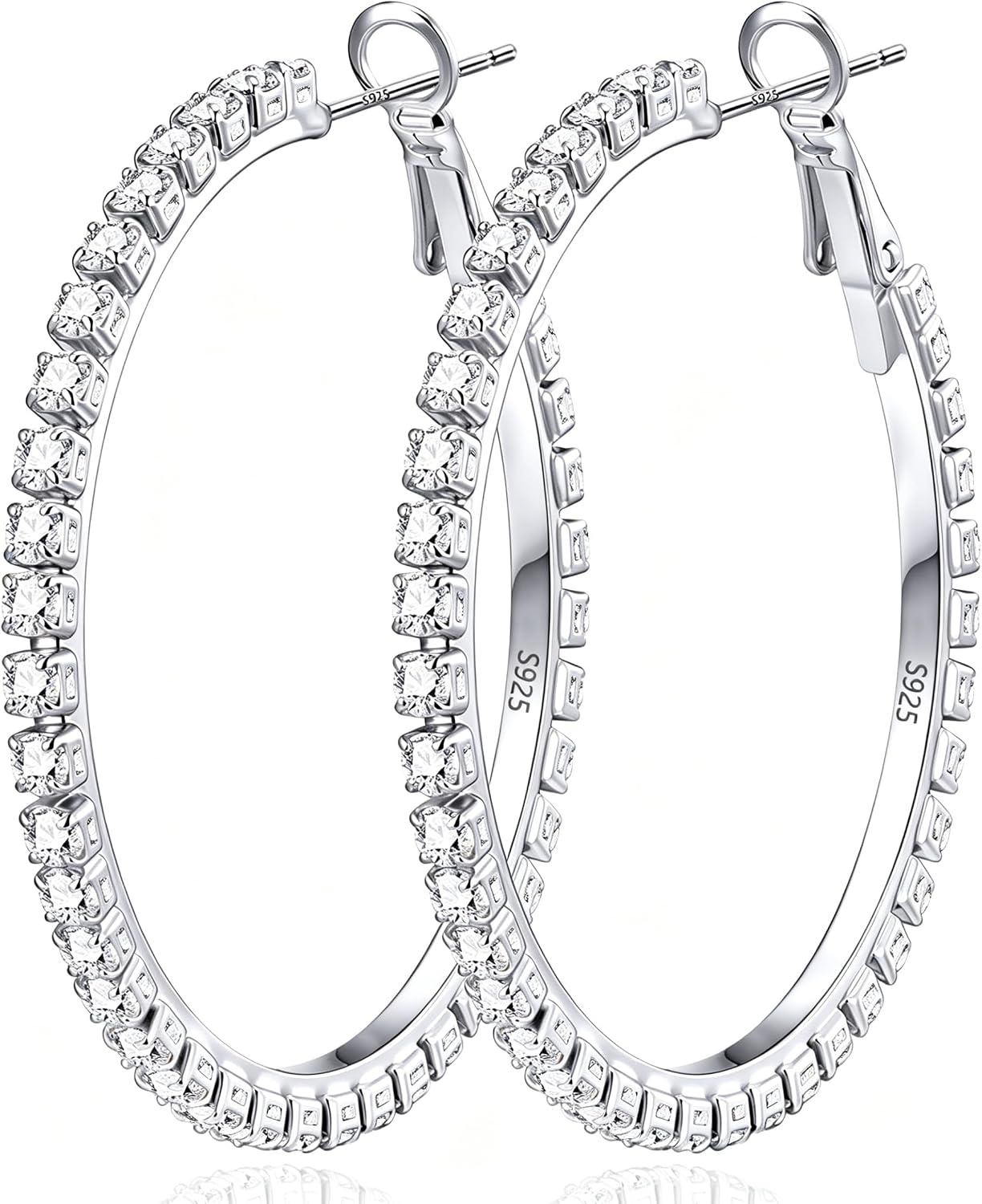 Gold Plated Cubic Zirconia Hoop Earrings, One Pair - Image 9