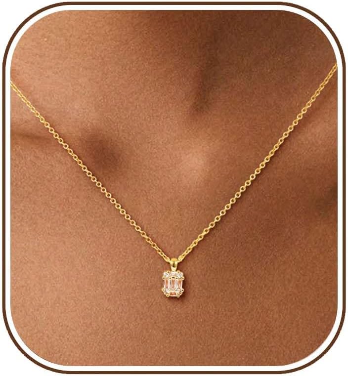 Gold Tone Teardrop Cubic Zirconia Pendant Necklace - Image 14