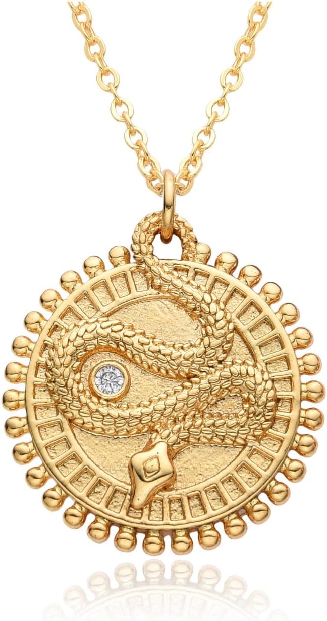 Textured Gold Tone Round Pendant Necklace, Single Piece - Image 7