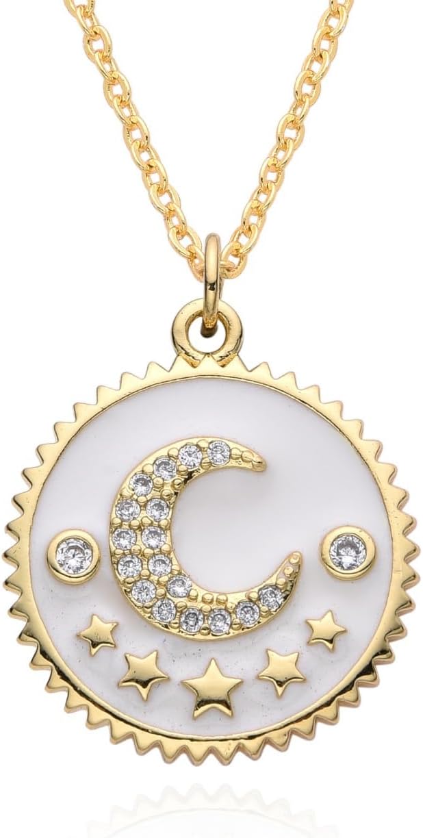 Textured Gold Tone Round Pendant Necklace, Single Piece - Image 14
