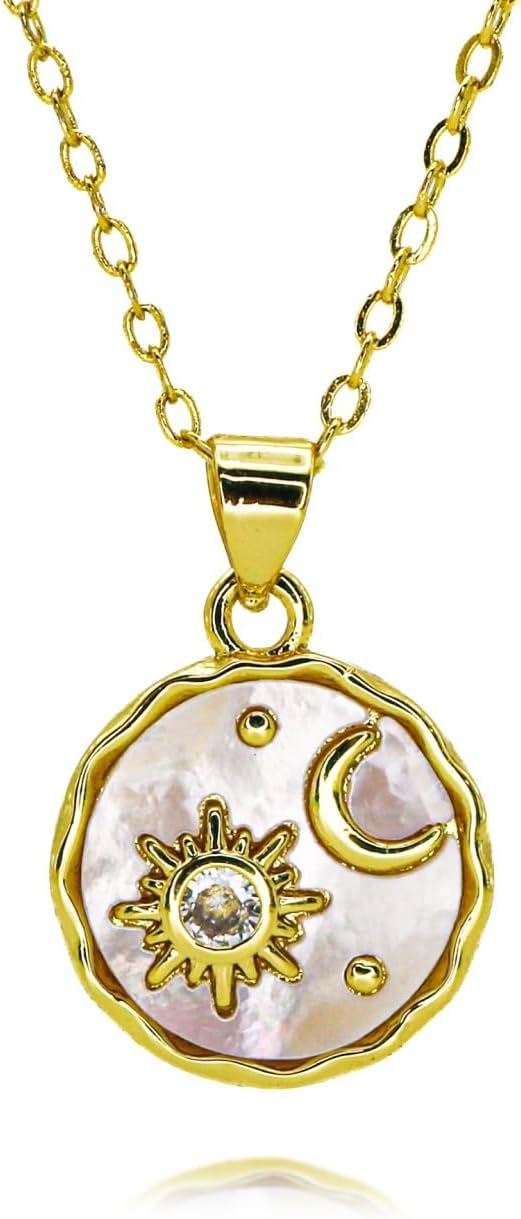 Textured Gold Tone Round Pendant Necklace, Single Piece - Image 10