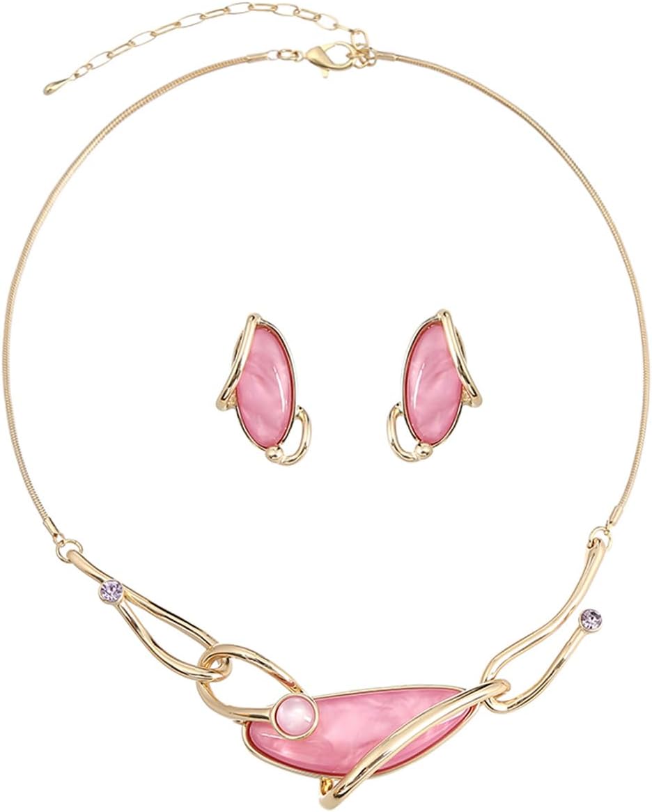Blue Leaf Motif Necklace and Drop Earrings Set - Image 19
