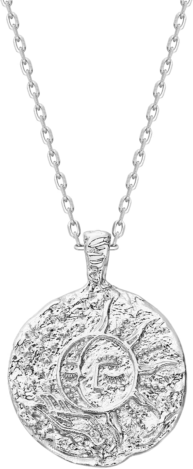 Gold Plated Engraved Coin Pendant Necklace, Single Piece - Image 8