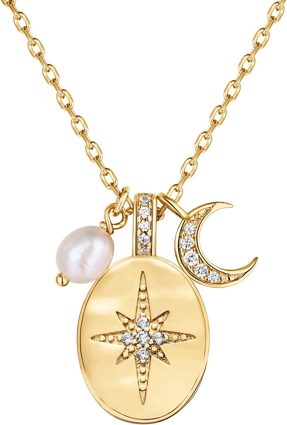 Gold Plated Engraved Coin Pendant Necklace, Single Piece - Image 12