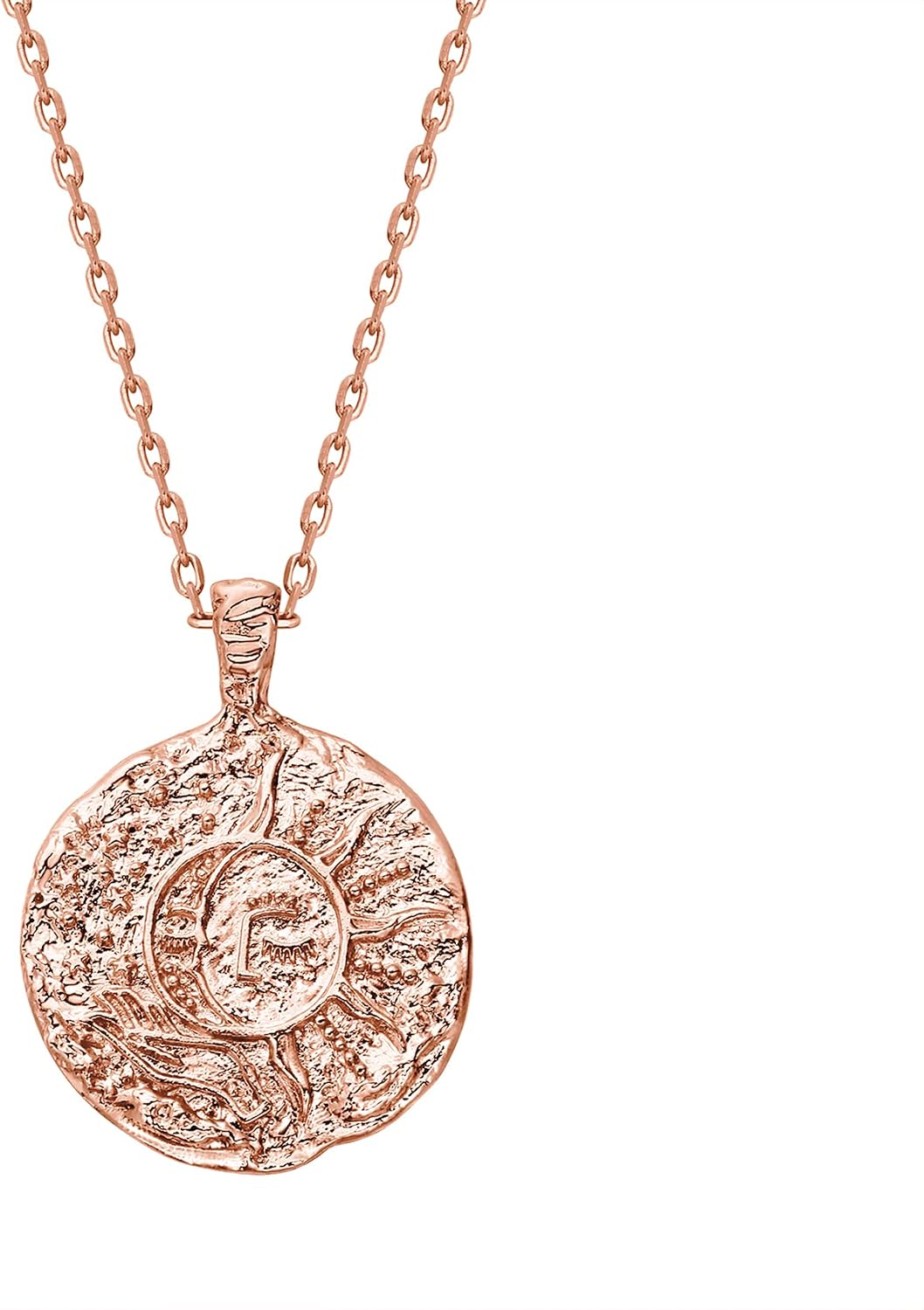 Gold Plated Engraved Coin Pendant Necklace, Single Piece - Image 18