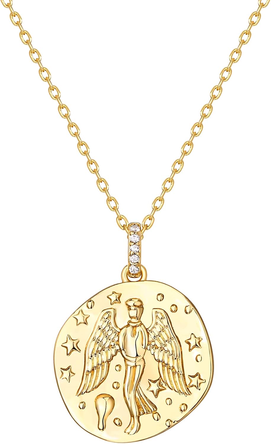 Gold Plated Engraved Coin Pendant Necklace, Single Piece - Image 17