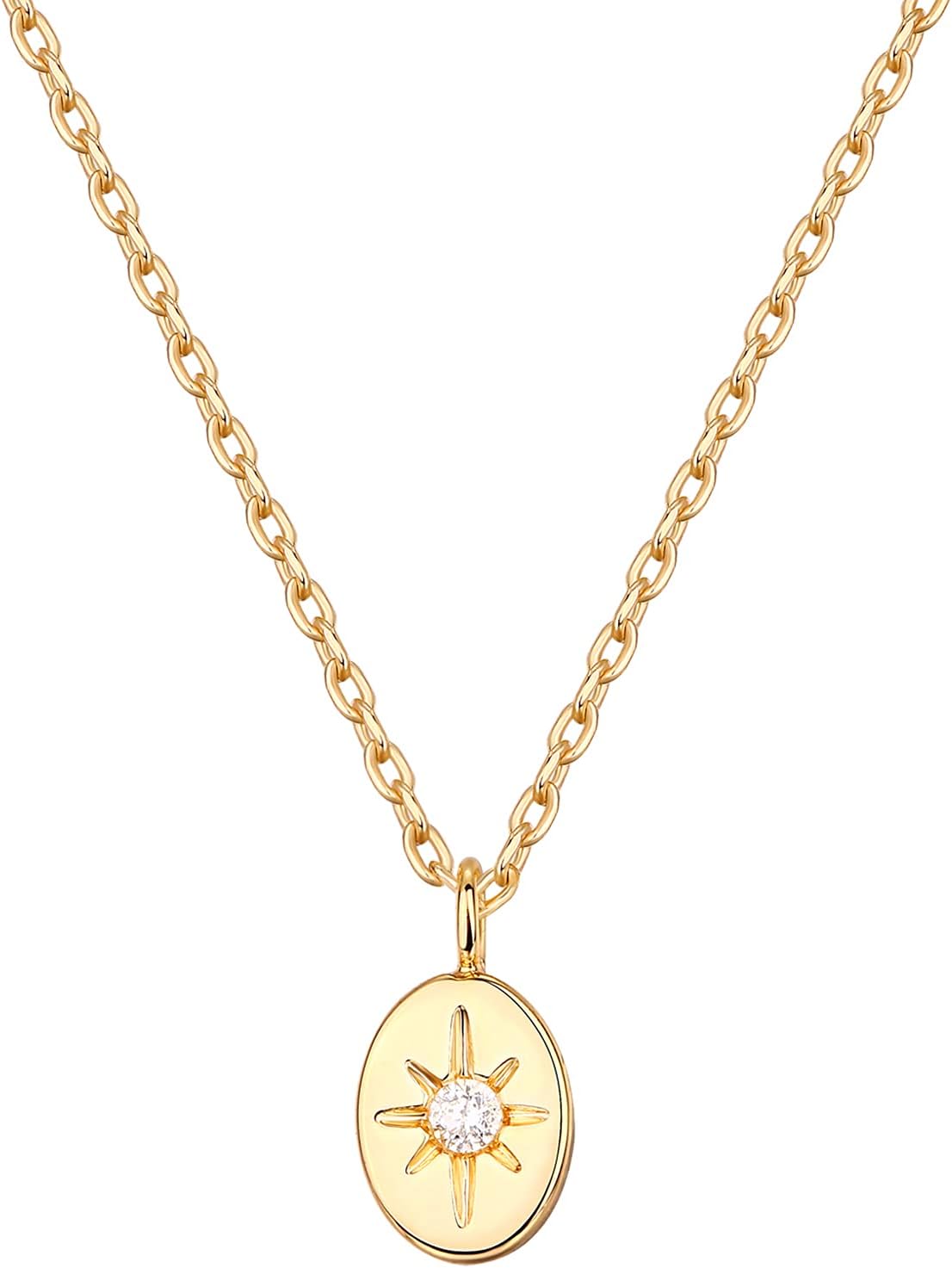 Gold Plated Engraved Coin Pendant Necklace, Single Piece - Image 19