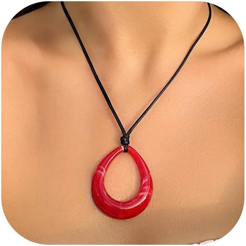 Abstract Gold Tone Pendant Necklace with Black Cord - Image 18