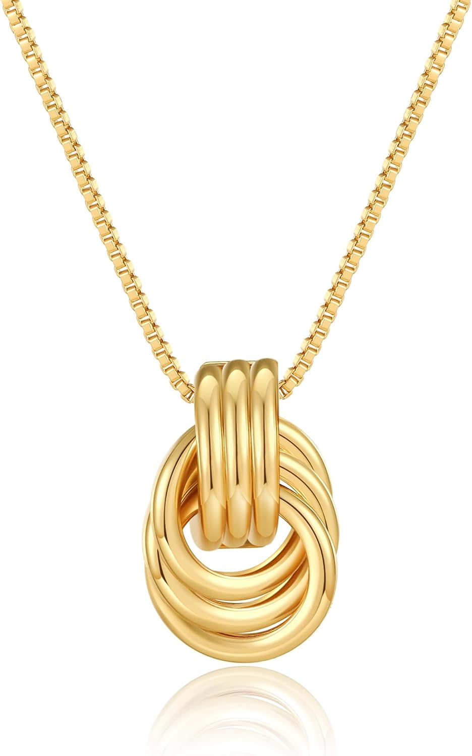 Gold Tone Abstract Pendant Necklace with Snake Chain - Image 17