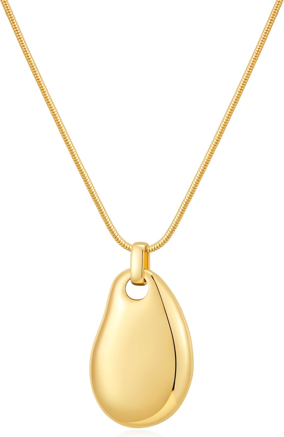 Gold Tone Abstract Pendant Necklace with Snake Chain - Image 20