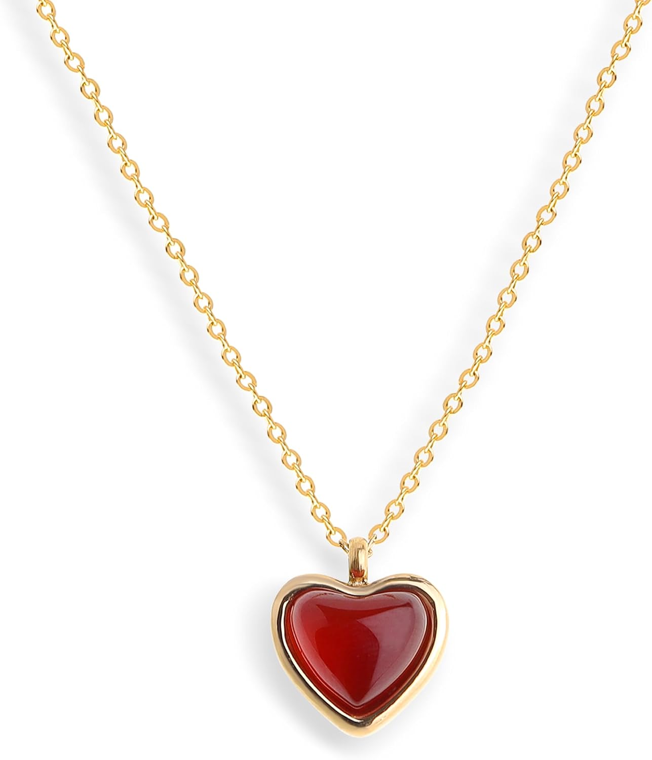 Gold Tone Oval Stone Pendant Necklace, Single Piece - Image 21